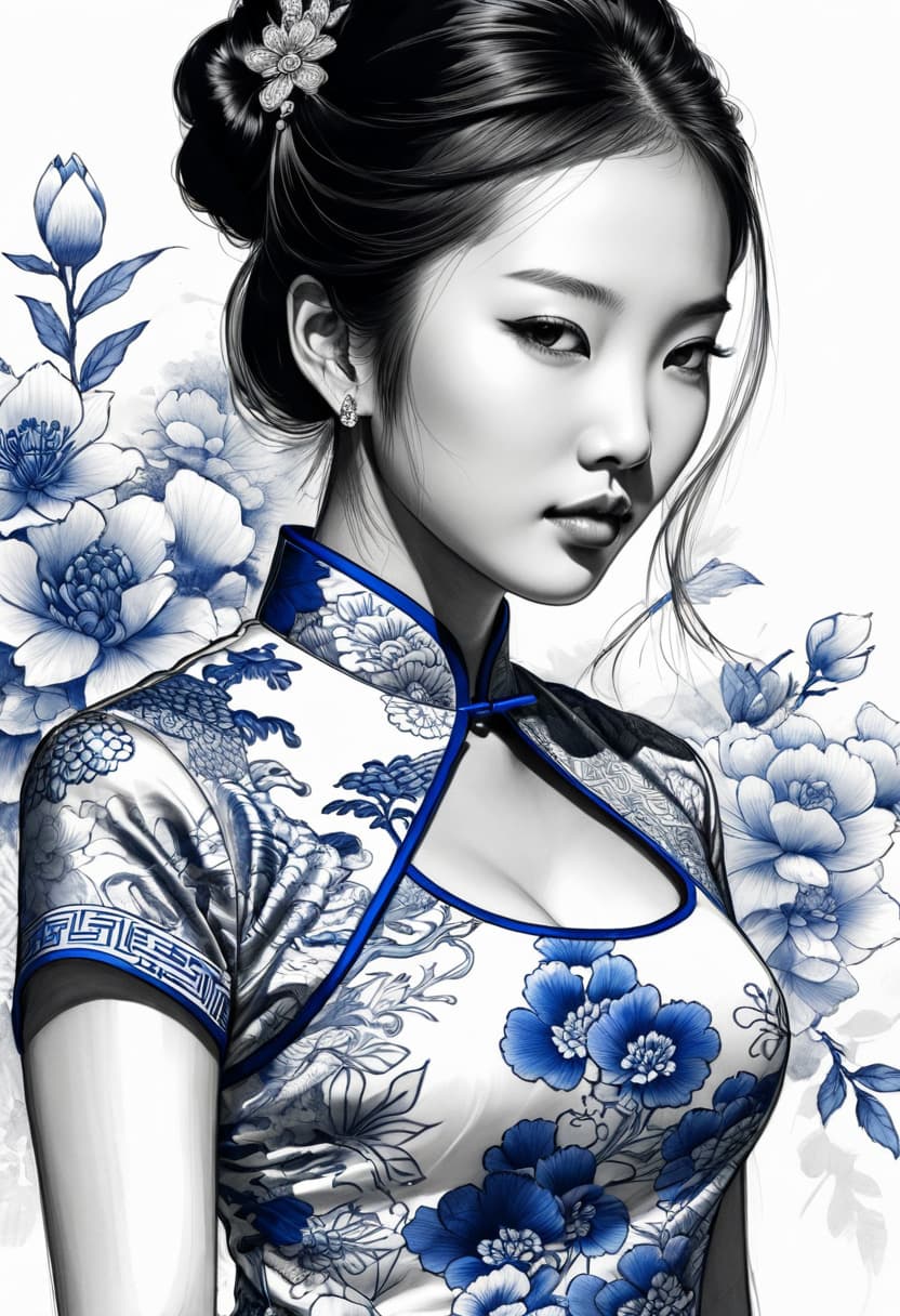 Blue Ink Drawings - Image 1